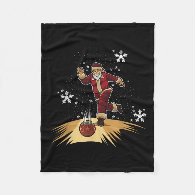 Santa Claus Plays Bowling - Xmas Gift For Your Bow Fleecedecke (Vorderseite)