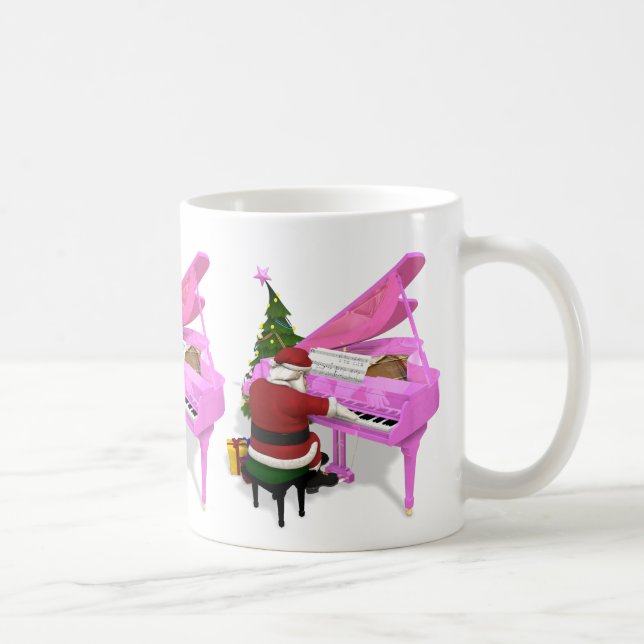 Santa Claus Plays Pink Piano Kaffeetasse (Rechts)