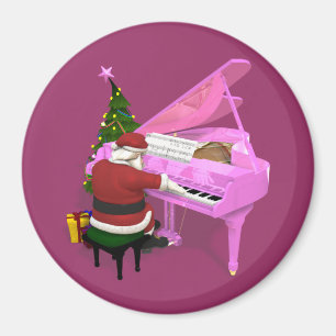 Santa Claus Plays Pink Piano Magnet