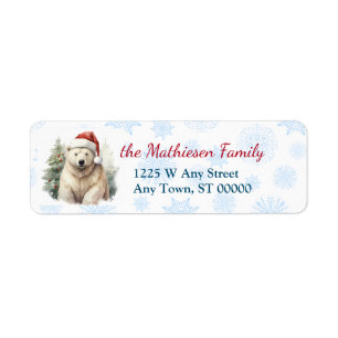 Santa Claus Polar Bear Blue Snowflake