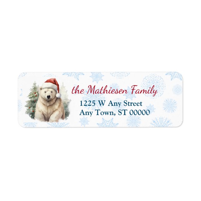 Santa Claus Polar Bear Blue Snowflake (Vorne)