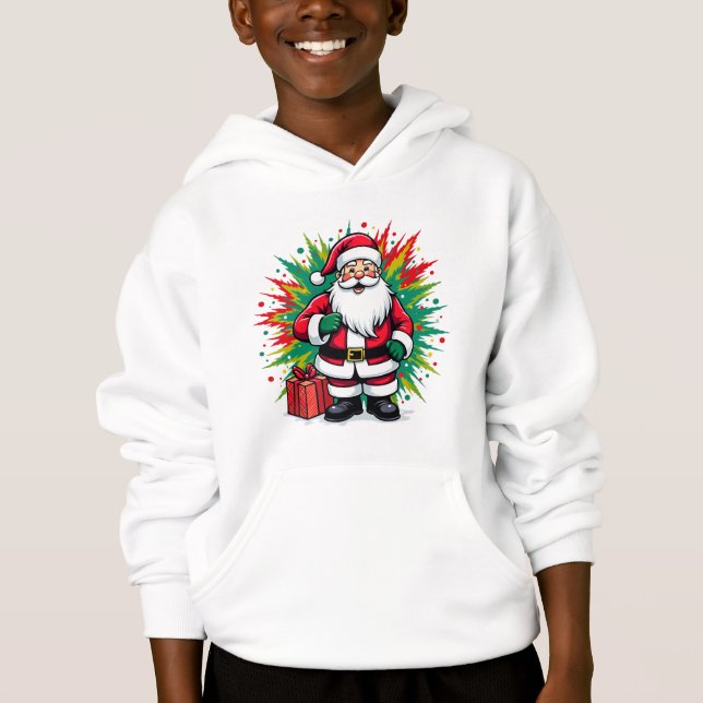 Santa Claus Pop Kunst, Dichtung und Musik Hoodie (Vorderseite)