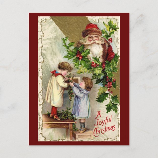 Santa Claus Postcard Feiertagspostkarte (Vorderseite)