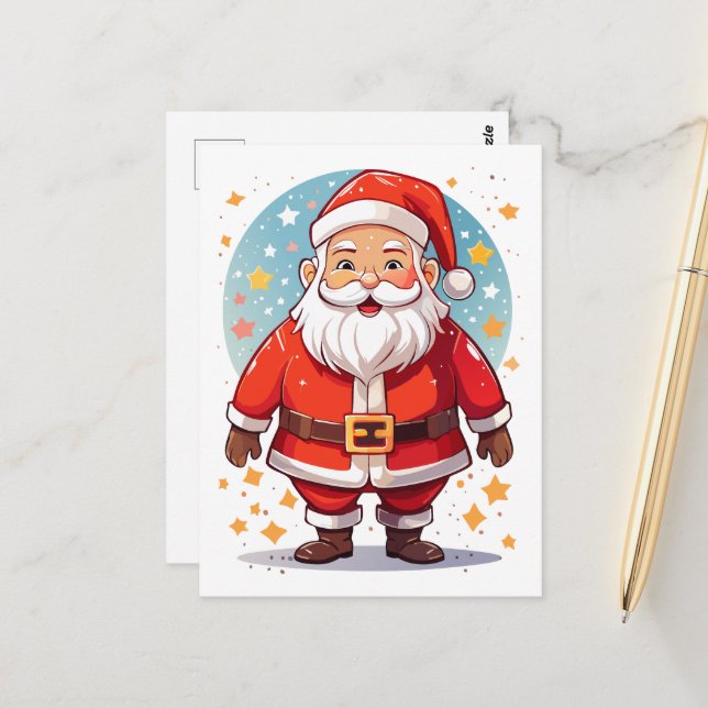 Santa Claus Postkarte (Vorderseite/Rückseite Beispiel)