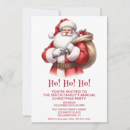 Santa Claus präsentiert Red Party Einladung