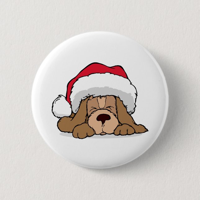 Santa Claus Puppy Button (Vorderseite)
