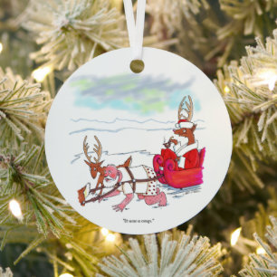Santa Claus-Putsch runder Metallschmuck Ornament Aus Metall