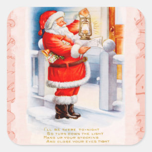 Santa Claus Quadratischer Aufkleber