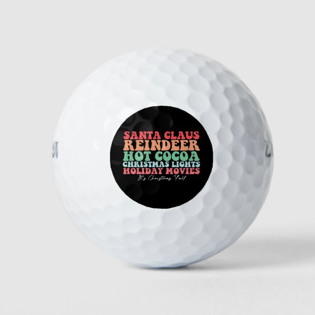 Santa Claus Reindeer Hot Cocoa WeihnachtsLICHT Ho Golfball (Vorderseite)