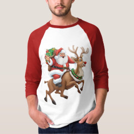 Santa Claus Reindeer Men's Sweatshirt T - Shirt