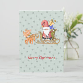 Santa Claus Reindeer Sleier Custom Weihnachtskarte