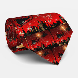 Santa Claus Reindeer und Sleigh Flying Krawatte