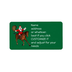 Santa Claus Reiten Adressaufkleber