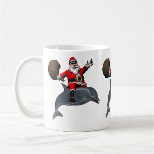 Santa Claus Reiten auf dem Dolphin Kaffeetasse