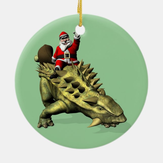 Santa Claus reiten auf Talarurus Keramikornament (Hinten)