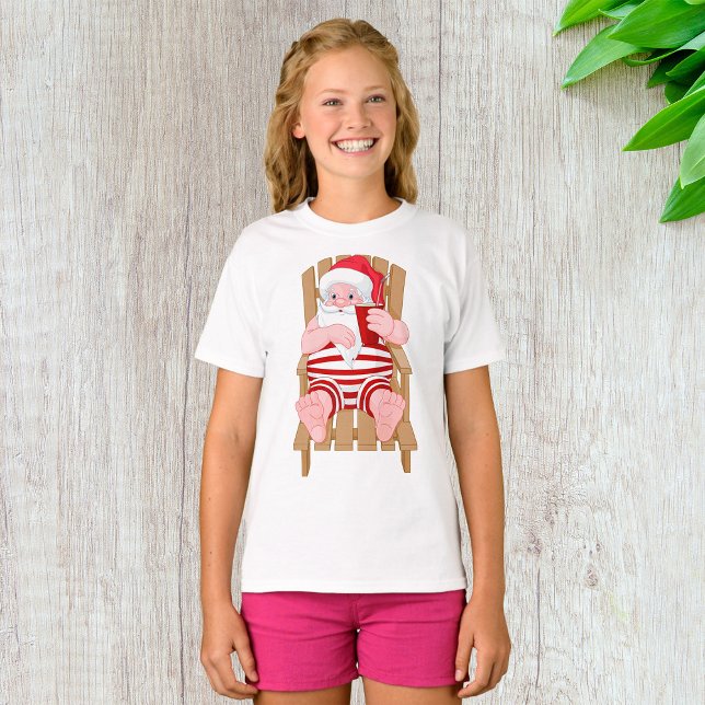 Santa Claus Relaxing Girls T-Shirt (Créateur téléchargé)
