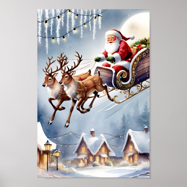 Santa Claus & Rentier Reitstall Snowy Scandale Poster (Vorne)
