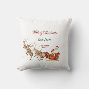 Santa Claus Rentiere Schlitten Weihnachten Kissen
