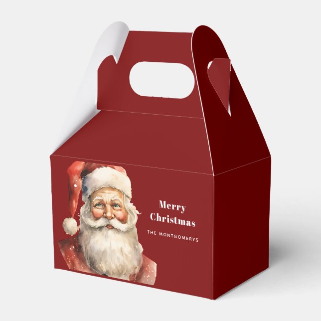 Santa Claus Retro Christmas Geschenkschachtel (Vorderseite)