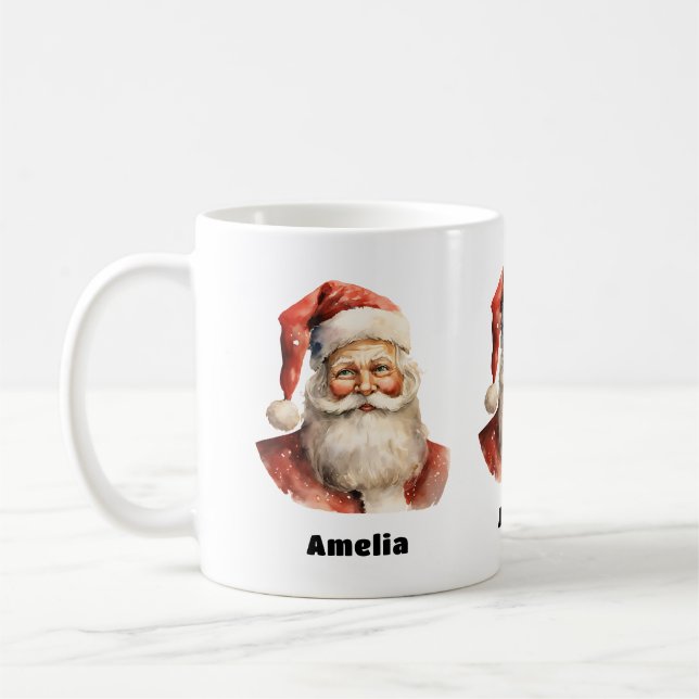 Santa Claus Retro Weihnachten Kaffeetasse (Links)
