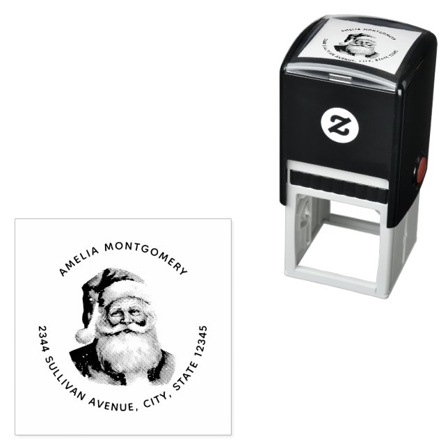 Santa Claus Retro Weihnachtsadresse Permastempel (Beispiel)