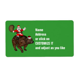 Santa Claus Riding A Big Bear