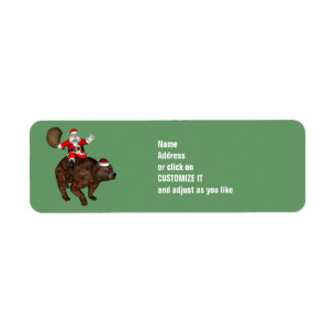 Santa Claus Riding A Brown Bear