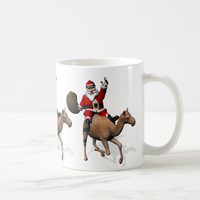 Santa Claus Riding A Camel Kaffeetasse (Rechts)