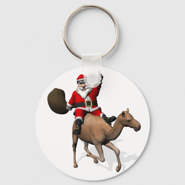 Santa Claus Riding A Camel Schlüsselanhänger (Vorderseite)