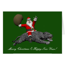 Santa Claus Riding A Gray Panther