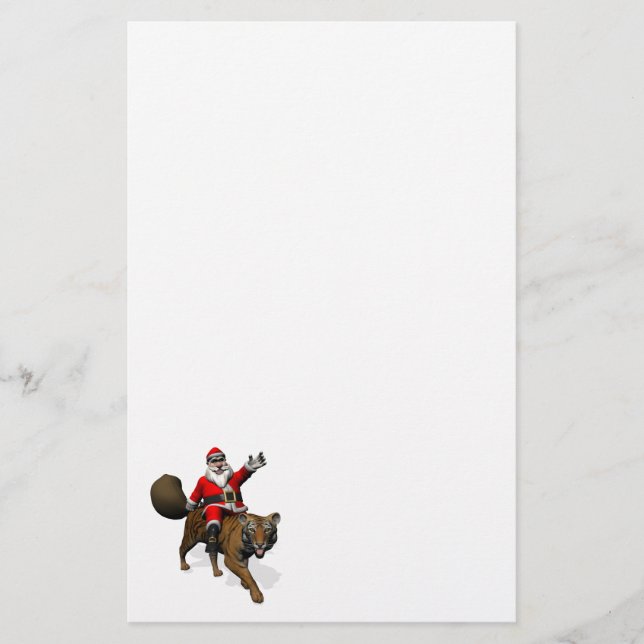 Santa Claus Riding A Tiger Briefpapier (Vorderseite)