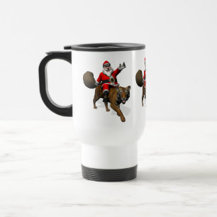 Santa Claus Riding A Tiger Reisebecher