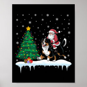 Santa Claus Riding Bernese Dog Boys Girls Poster