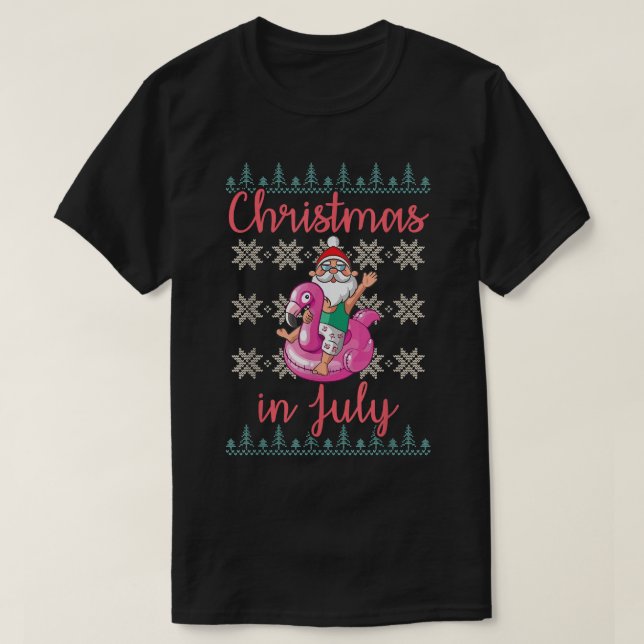 Santa Claus Riding Duck Merry Chrismas im Juli Ugl T-Shirt (Design vorne)