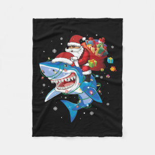 Santa Claus Riding Shark Lover Frohe Weihnachten X Fleecedecke