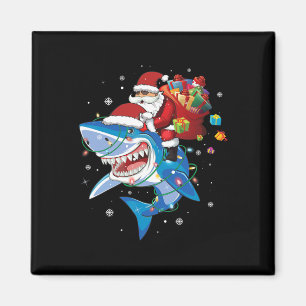 Santa Claus Riding Shark Lover Frohe Weihnachten X Magnet