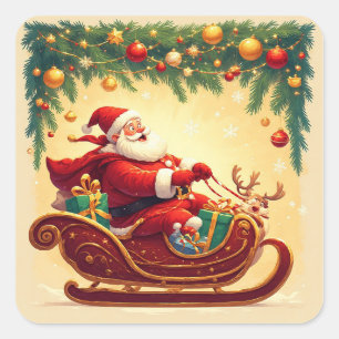 Santa Claus Ristorante La Lanchetta Quadratischer Aufkleber