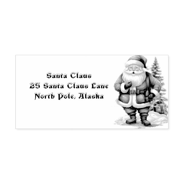 Santa Claus Rücksendeadresse Nordpol Gummistempel (Prägung)