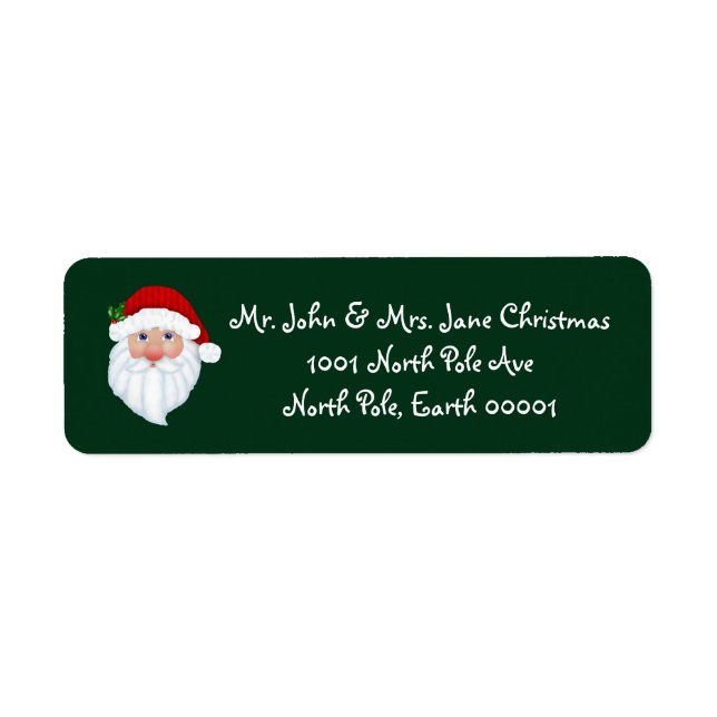 Santa Claus Rücksendeadressen-Aufkleber (Vorne)