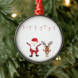 Santa Claus Rudolph The Red Nosed Rentier Ornament Aus Metall