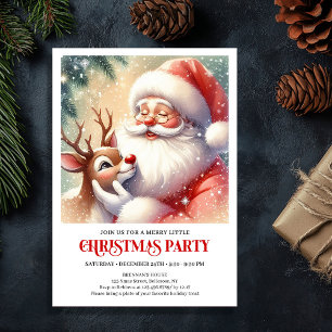 Santa Claus Rudolph Weihnachten Familie Spaß Feier Einladung