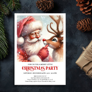 Santa Claus Rudolph Weihnachtsfest Winterparty Einladung