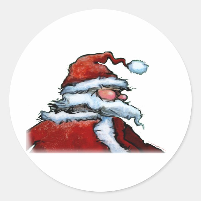 Santa Claus Runder Aufkleber (Vorderseite)