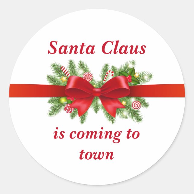 Santa Claus Runder Aufkleber (Vorderseite)