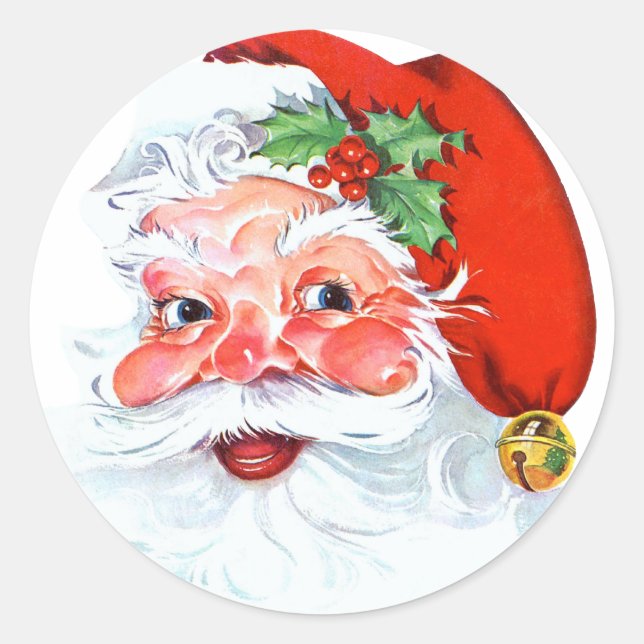 Santa Claus Runder Aufkleber (Vorderseite)