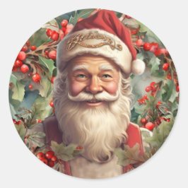 Santa Claus Saint Nicholas Runder Aufkleber