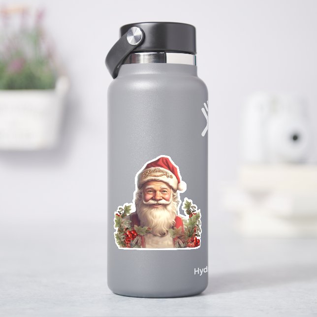 Santa Claus Saint Nicholas Weihnachtsfeiern Aufkleber (HydroFlask)