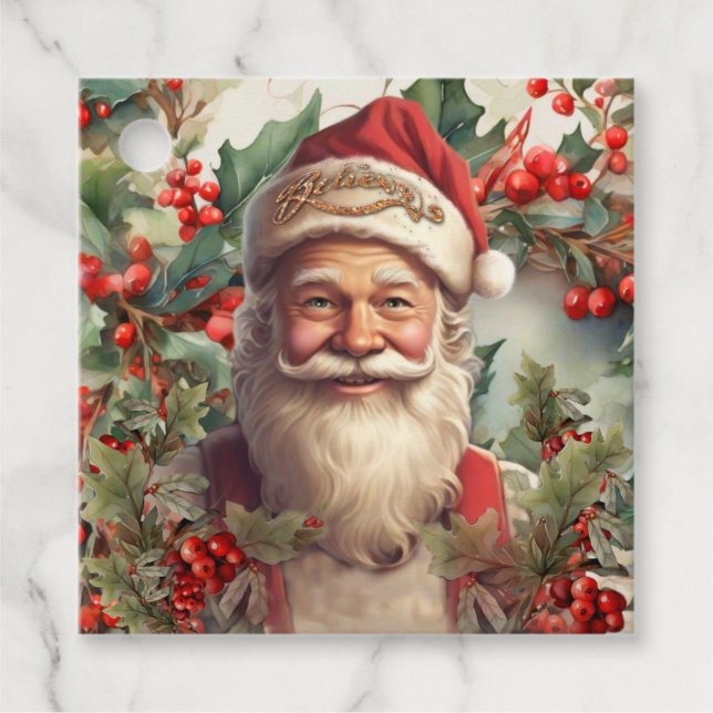 Santa Claus Saint Nicholas Weihnachtsfeiern Geschenkanhänger (Vorderseite)