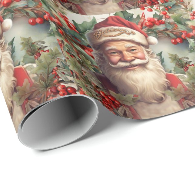 Santa Claus Saint Nicholas Weihnachtsfeiern Geschenkpapier (Rolleneckpunkt)
