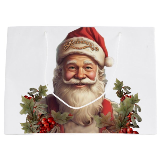 Santa Claus Saint Nicholas Weihnachtsfeiern Große Geschenktüte (Vorderseite)